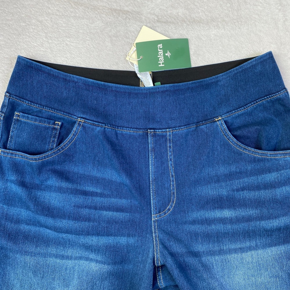 Halara Flex Wide Leg Pull On Denim Pants Womens XLT 4-Way Stretch High Rise NWT - Picture 10 of 10